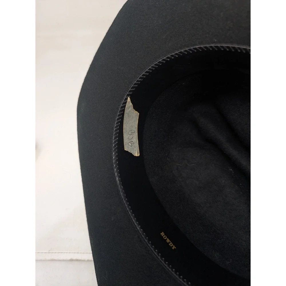 Bailey Hat Felt Western Cowboy Black‎ Wool Men's Size Large Made in USA Vintage